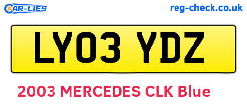 LY03YDZ are the vehicle registration plates.