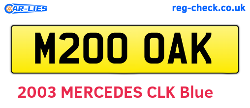 M200OAK are the vehicle registration plates.