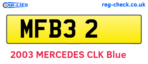 MFB32 are the vehicle registration plates.