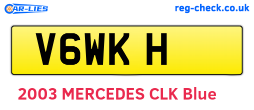 V6WKH are the vehicle registration plates.