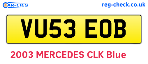 VU53EOB are the vehicle registration plates.