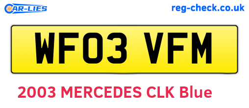 WF03VFM are the vehicle registration plates.