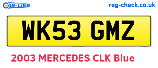 WK53GMZ are the vehicle registration plates.