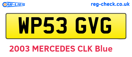 WP53GVG are the vehicle registration plates.