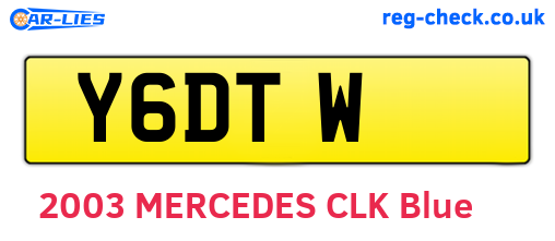 Y6DTW are the vehicle registration plates.