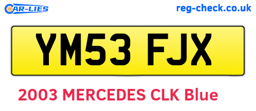 YM53FJX are the vehicle registration plates.