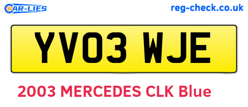 YV03WJE are the vehicle registration plates.