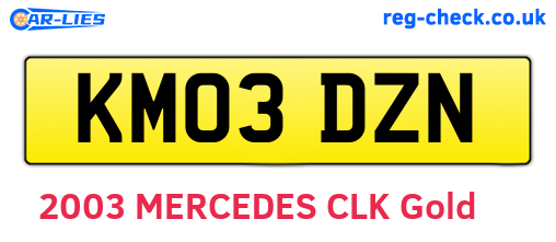 KM03DZN are the vehicle registration plates.