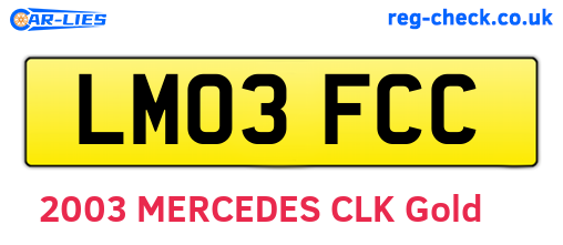 LM03FCC are the vehicle registration plates.