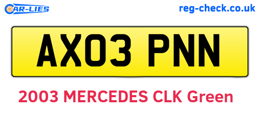 AX03PNN are the vehicle registration plates.
