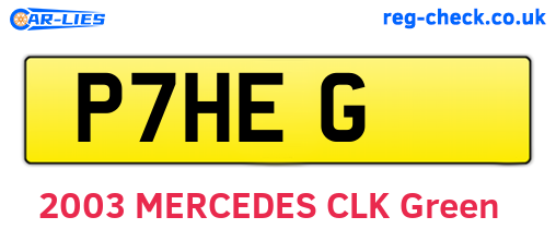 P7HEG are the vehicle registration plates.