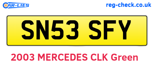 SN53SFY are the vehicle registration plates.
