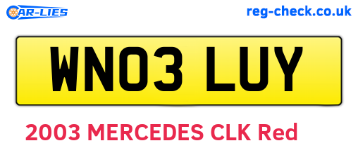 WN03LUY are the vehicle registration plates.