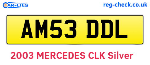 AM53DDL are the vehicle registration plates.