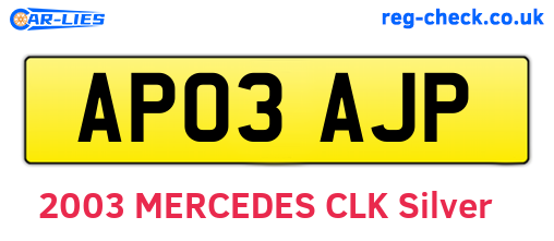 AP03AJP are the vehicle registration plates.