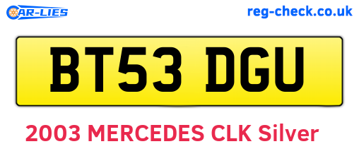 BT53DGU are the vehicle registration plates.