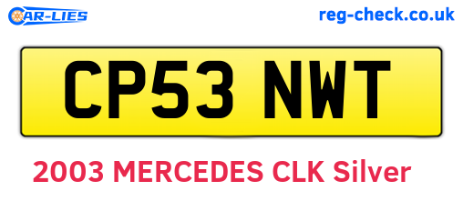CP53NWT are the vehicle registration plates.