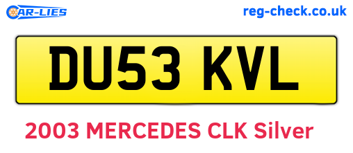 DU53KVL are the vehicle registration plates.