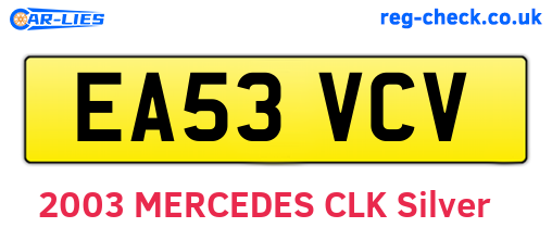 EA53VCV are the vehicle registration plates.