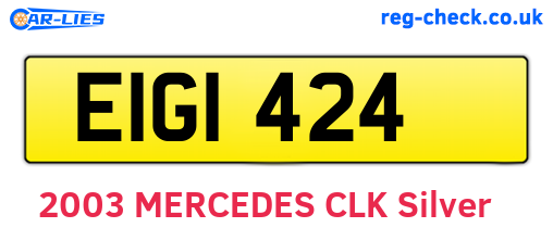 EIG1424 are the vehicle registration plates.