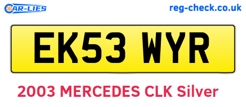 EK53WYR are the vehicle registration plates.