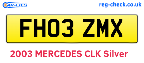 FH03ZMX are the vehicle registration plates.