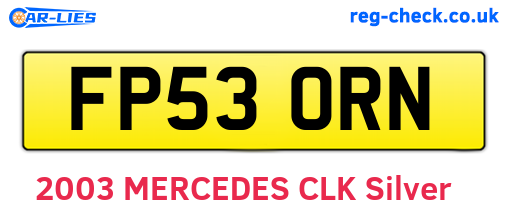 FP53ORN are the vehicle registration plates.