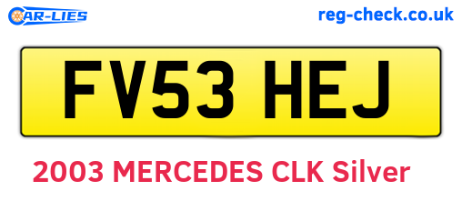 FV53HEJ are the vehicle registration plates.