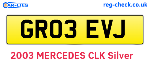 GR03EVJ are the vehicle registration plates.