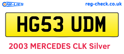 HG53UDM are the vehicle registration plates.