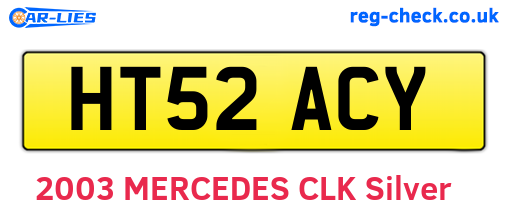 HT52ACY are the vehicle registration plates.