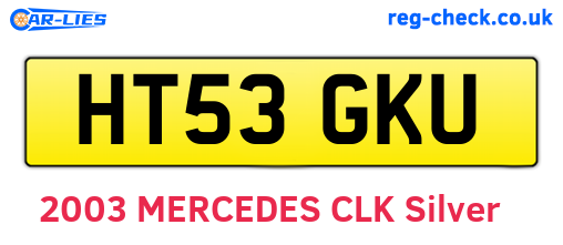 HT53GKU are the vehicle registration plates.
