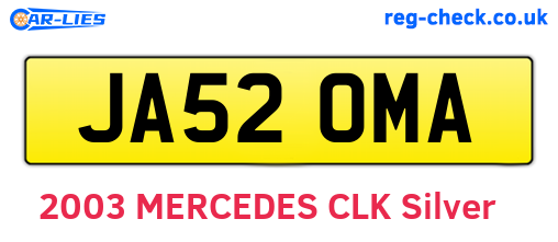 JA52OMA are the vehicle registration plates.