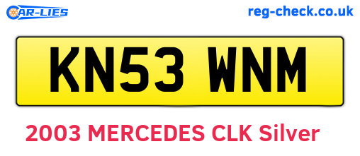 KN53WNM are the vehicle registration plates.