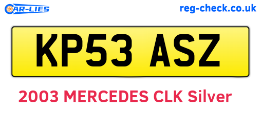 KP53ASZ are the vehicle registration plates.