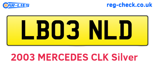 LB03NLD are the vehicle registration plates.