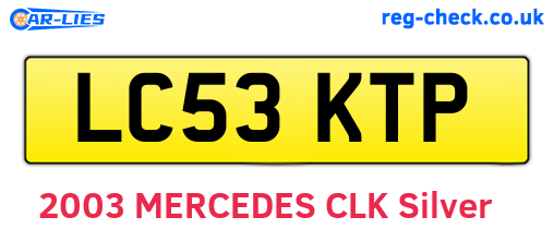 LC53KTP are the vehicle registration plates.