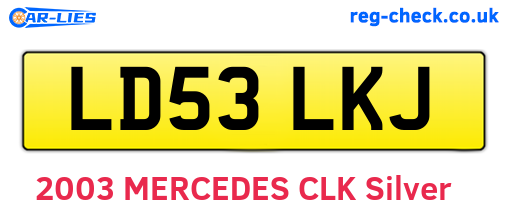 LD53LKJ are the vehicle registration plates.