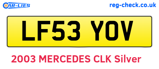 LF53YOV are the vehicle registration plates.