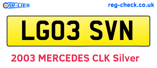 LG03SVN are the vehicle registration plates.