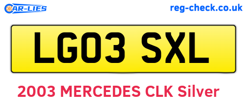 LG03SXL are the vehicle registration plates.