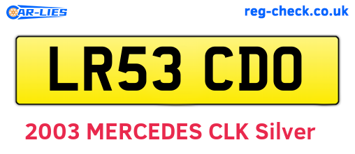 LR53CDO are the vehicle registration plates.