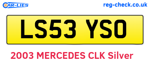 LS53YSO are the vehicle registration plates.