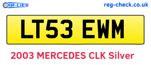 LT53EWM are the vehicle registration plates.