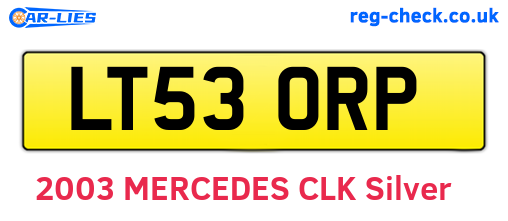 LT53ORP are the vehicle registration plates.