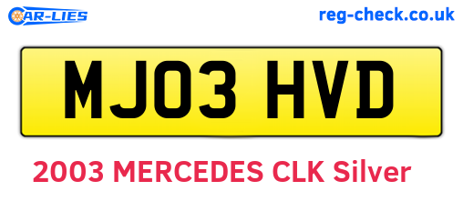 MJ03HVD are the vehicle registration plates.