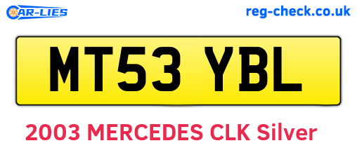 MT53YBL are the vehicle registration plates.
