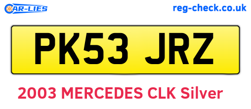 PK53JRZ are the vehicle registration plates.