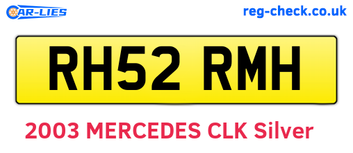 RH52RMH are the vehicle registration plates.