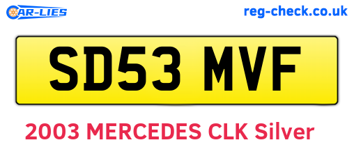 SD53MVF are the vehicle registration plates.
